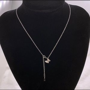 NEW 925 Sterling Silver Diamond Butterfly Necklace